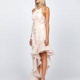 BRIELLA CASCADING FRILL HI LO GOWN B71D08HL