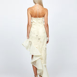 BRIELLA CASCADING FRILL HI LO GOWN B71D08HL