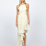 BRIELLA CASCADING FRILL HI LO GOWN B71D08HL