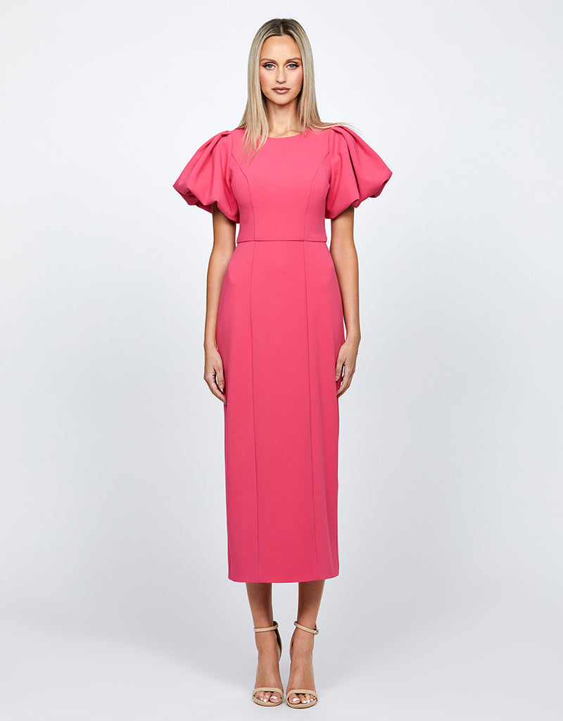 EVELYN PUFF SLEEVE MIDI B71D10S