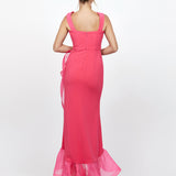 ALEXIS RUFFLE FISHTAIL HI LO GOWN B71D12HL