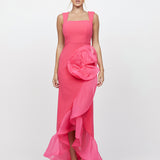 ALEXIS RUFFLE FISHTAIL HI LO GOWN B71D12HL