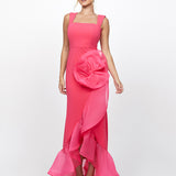 ALEXIS RUFFLE FISHTAIL HI LO GOWN B71D12HL