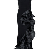 ALEXIS RUFFLE FISHTAIL HI LO GOWN B82D80HL
