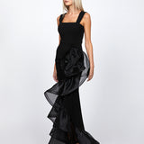 ALEXIS RUFFLE FISHTAIL HI LO GOWN B71D12HL