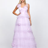 DOROTHY TIERED GLITTER BALL GOWN B72D19L