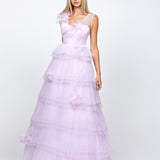 DOROTHY TIERED GLITTER BALL GOWN B72D19L