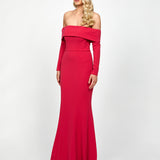 ZOLA OFF SHOULDER GOWN WITH DETACHABLE BELT B73D33L