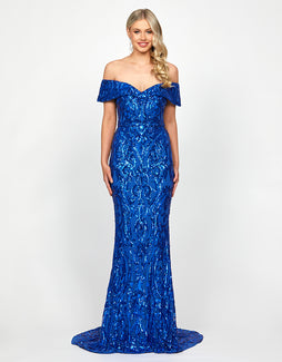 Bariano Harita V Neck Fishtail Gown