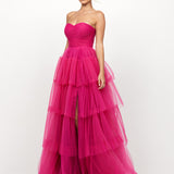 AMAYA SWEETHEART TIERED BALL GOWN B73D10LNG