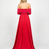 ZOLA OFF SHOULDER GOWN WITH DETACHABLE BELT B73D33L