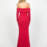 ZOLA OFF SHOULDER GOWN WITH DETACHABLE BELT B73D33L