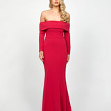 ZOLA OFF SHOULDER GOWN WITH DETACHABLE BELT B73D33L