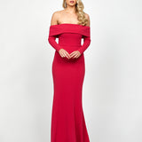 ZOLA OFF SHOULDER GOWN WITH DETACHABLE BELT B73D33L