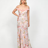 LORIE SCOOPED OFF SHOULDER GOWN B73D38L