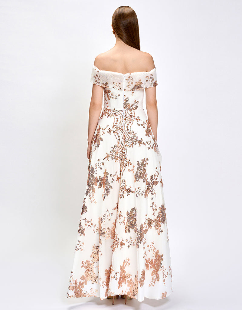 bariano rose gold dress Bariano Rebecca Dress - Rose Gold Dress - Sequin Dress - Maxi Dress - $268.00