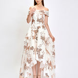 JESSIE OFF SHOULDER MESH BALL GOWN B33D41HL - Rose Gold/White/White
