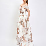 JESSIE OFF SHOULDER MESH BALL GOWN B33D41HL - Rose Gold/White/White