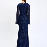 HANA BELL SLEEVE SEQUIN GOWN B74D25L