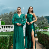 DOMINIQUE V NECK LONG SLEEVE MAXI BL66D22L