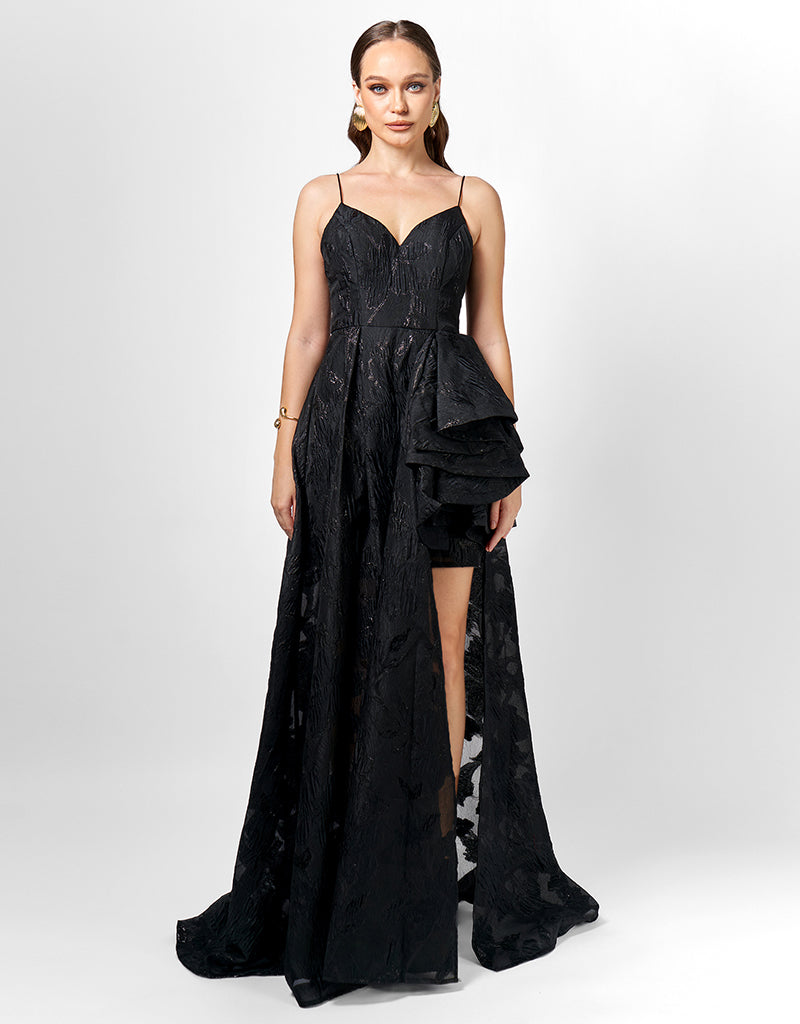 DANI CASCADING RUFFLE GOWN SAMPLE B75D05HL