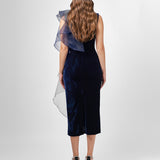 CHARLIE CASCADING RUFFLE MIDI B75D07S