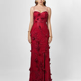 RYANN FLORAL LACE UP GOWN SAMPLE B75D13L