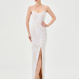 SERA STRAPPY BACK SEQUIN GOWN B75D17L