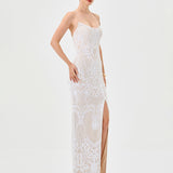 SERA STRAPPY BACK SEQUIN GOWN B75D17L