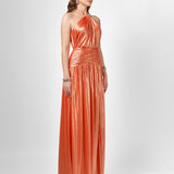 AISHA RUCHED HIGH NECK GOWN SAMPLE B75D24L