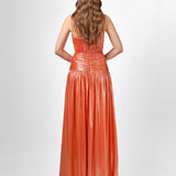 AISHA RUCHED HIGH NECK GOWN SAMPLE B75D24L