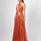 AISHA RUCHED HIGH NECK GOWN SAMPLE B75D24L