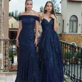 ALIANNA OFF SHOULDER GLITTER GOWN B75D88L