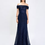 ALIANNA OFF SHOULDER GLITTER GOWN B75D88L