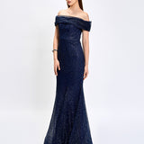 ALIANNA OFF SHOULDER GLITTER GOWN B75D88L
