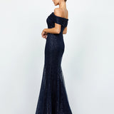 ALIANNA OFF SHOULDER GLITTER GOWN B75D88L