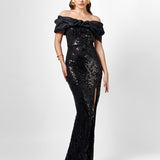 JAYLAN OFF SHOULDER GOWN B76D36L