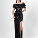 JAYLAN OFF SHOULDER GOWN B76D36L