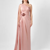 JUSTINE ONE SHOULDER CAPE GOWN B76D46L
