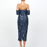 JORDANA JACQUARD MIDI B77D46S - Blue