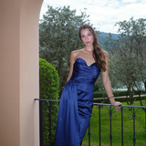 BONNI STRAPLESS SASH GOWN B77D52L - Navy