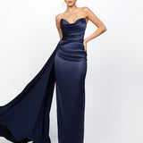 BONNI STRAPLESS SASH GOWN B77D52L - Navy