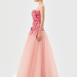 POPPI STRAPLESS FLORAL GOWN B81D01L