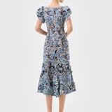 PERI FLUTTER SLEEVE MIDI B81D04S