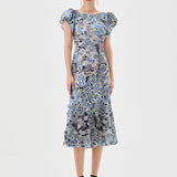 PERI FLUTTER SLEEVE MIDI B81D04S