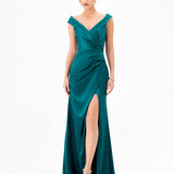 ALIANA OFF SHOULDER GOWN B81D21L - Teal