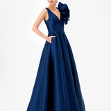 MIRELLA V NECK RUFFLE GOWN B81D51L