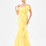ZITA STRAPLESS RUFFLE GOWN B82D61L