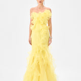 ZITA STRAPLESS RUFFLE GOWN B82D61L