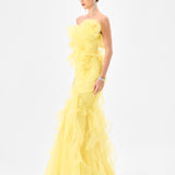 ZITA STRAPLESS RUFFLE GOWN B82D61L